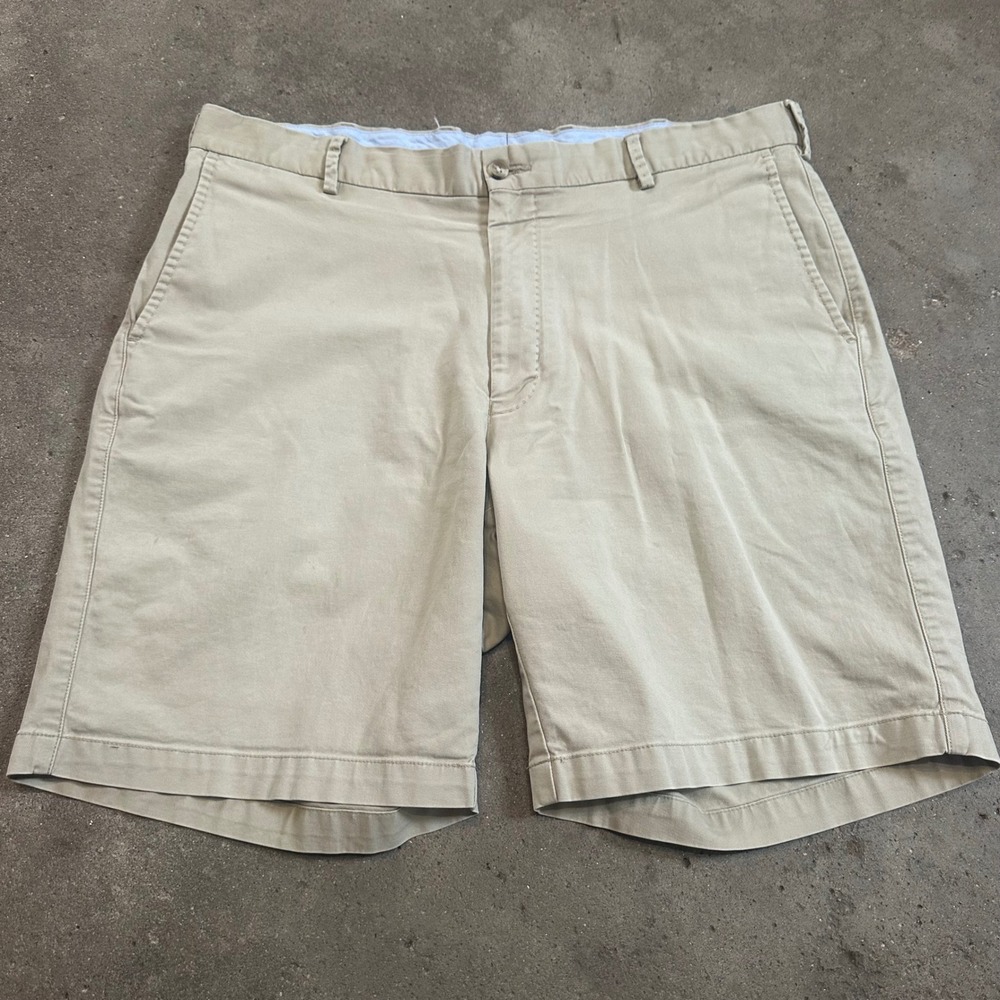 Peter Millar Shorts Men 36 Tan TCU Horned Frogs Embroidered Chino Flat Front